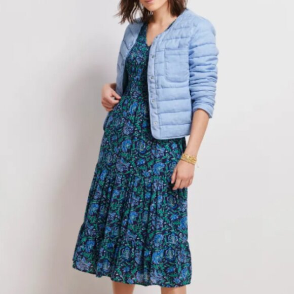 Vineyard Vines Blue Floral Midi Dress - Picture 3 of 13